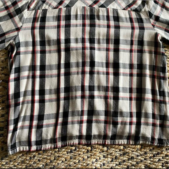 Sanctuary BeigePlaidfaux wrap long sleeve Blouse - Picture 5 of 9